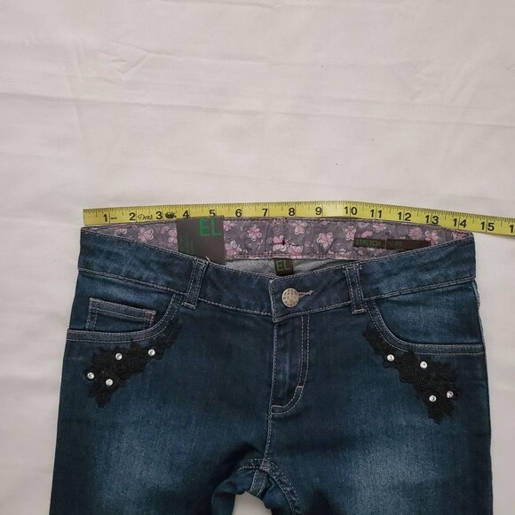 Benetton Jeans Women's Adjustable Waist Stretch Slim Denim Jeans Waist 28 NWT - Picture 10 of 16